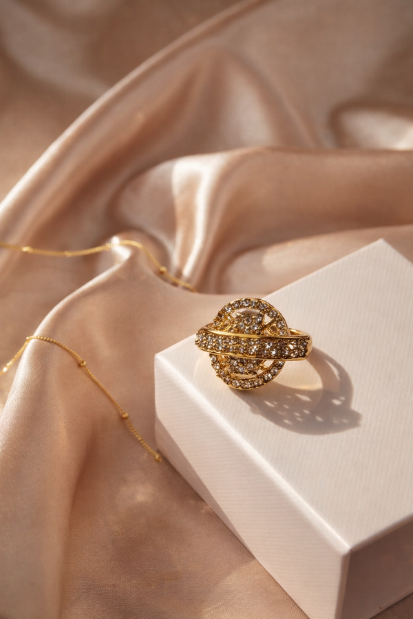 Aurora Oval Crystal Statement Ring