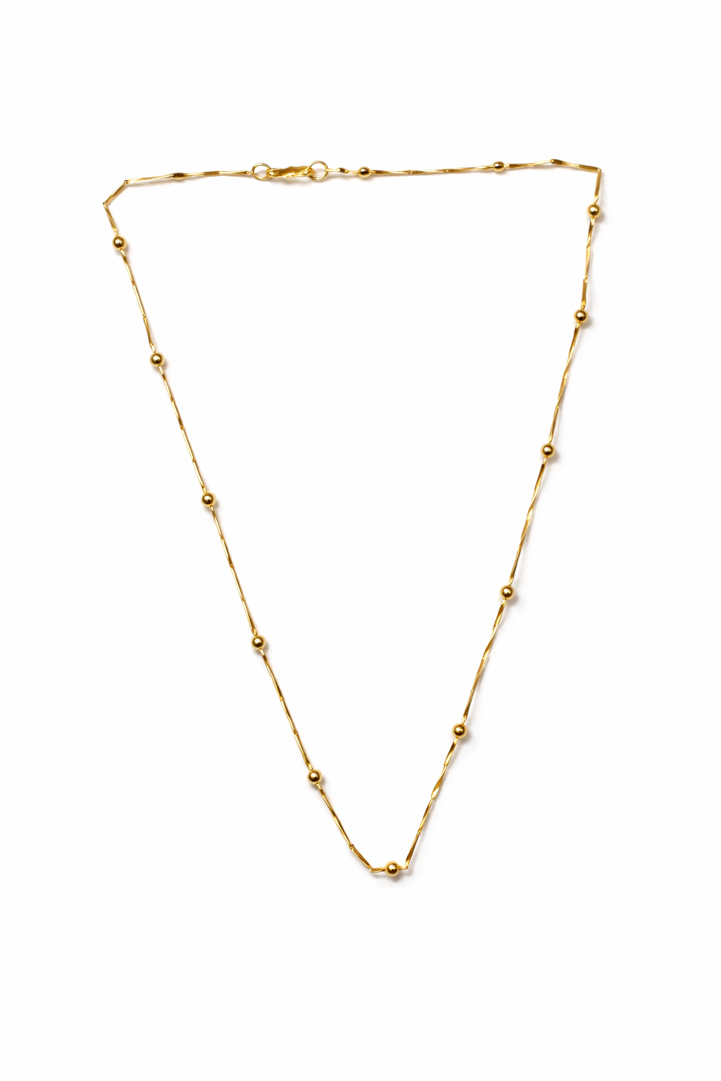 Minimal Beaded Gold Chain – Elegant Dot Chain