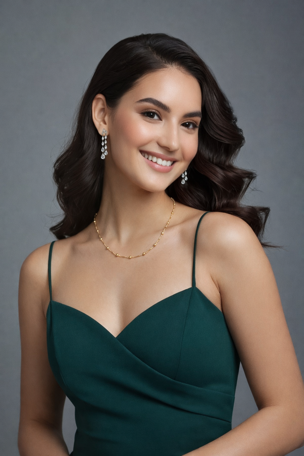 Minimal Beaded Gold Chain – Elegant Dot Chain