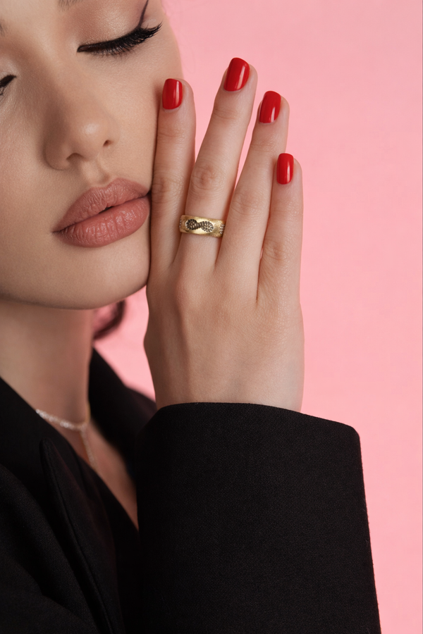 Minimal Infinity Engraved Band Ring